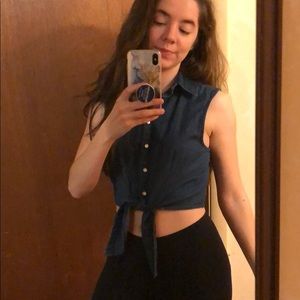Denim tank top/crop top!
